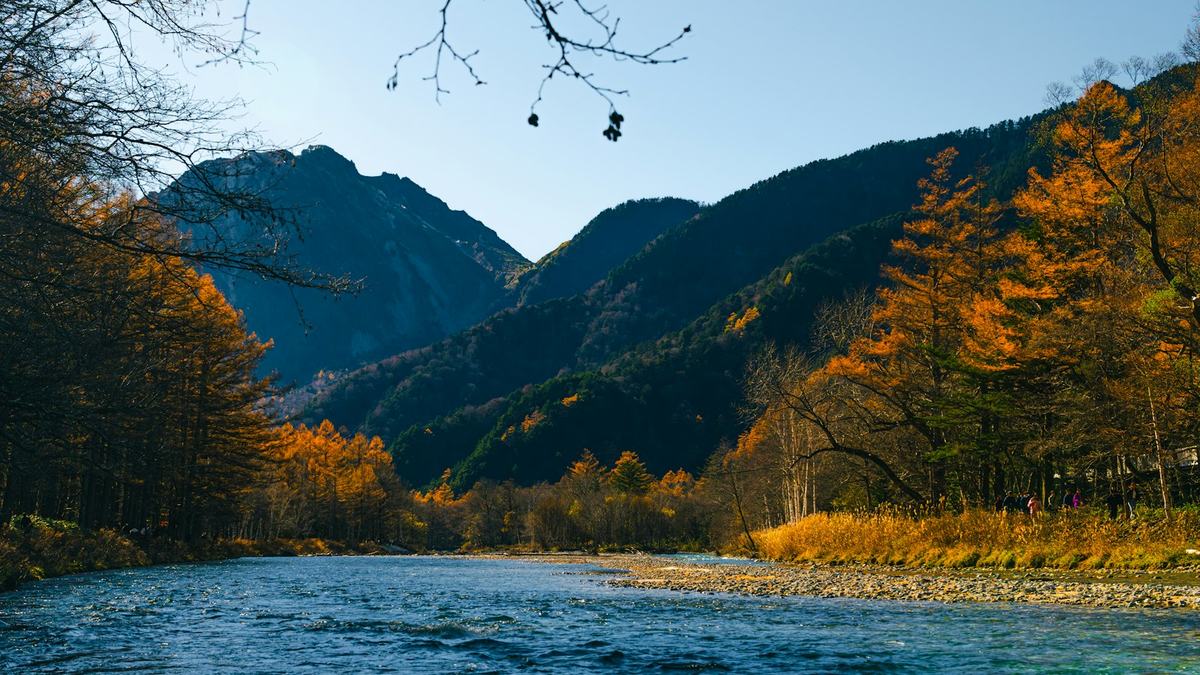 Autumn valley in the Northern Alps
